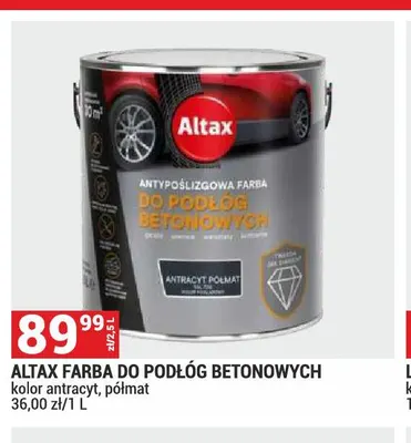 Farba do podłóg betonowych Altax kolor antracyt półmat promocja w Merkury Market