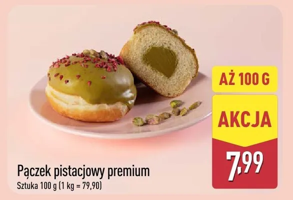 Pączek pistacjowy premium promocja w Aldi