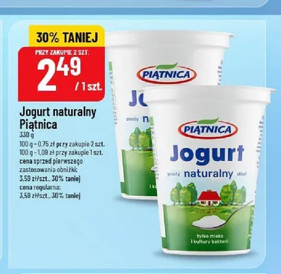 Jogurt naturalny Piątnica promocja w POLOmarket