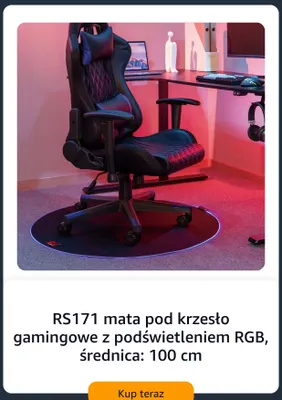 Mata pod krzesło gamingowe RS171 z podświetleniem RGB promocja w Amazon
