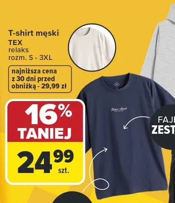 T-shirt męski relaks promocja w Carrefour