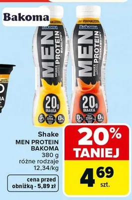 Shake MEN PROTEIN różne rodzaje promocja w Carrefour Market