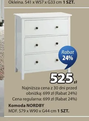 Komoda Nordby promocja w Jysk