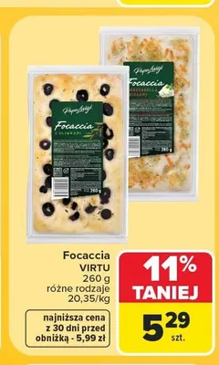 Focaccia Mozzarella i Pomidory Virtu promocja w Carrefour