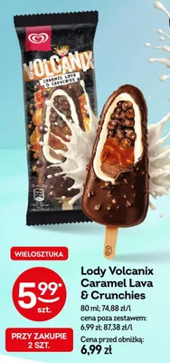 Lody Volcanix Caramel Lava & Crunchies promocja w Żabka