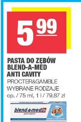 Pasta do zębów Blend-a-Med Anti Cavity promocja w SPAR