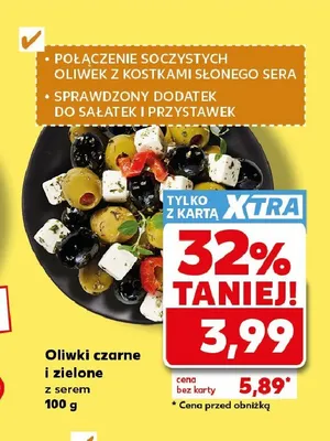 Oliwki czarne i zielone z serem promocja w Kaufland