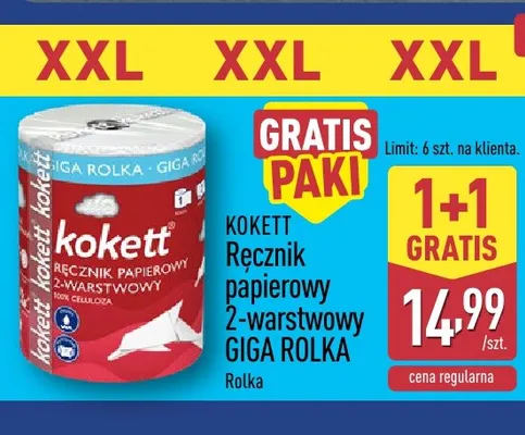 Ręcznik papierowy 2-warstwowy Kokett Giga Rolka promocja w Aldi