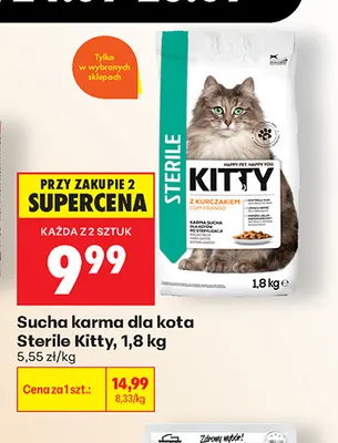 Sucha karma dla kota Sterile Kitty promocja w Biedronka