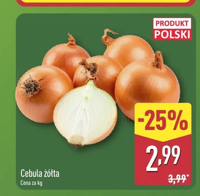Cebula żółta polska promocja w Aldi