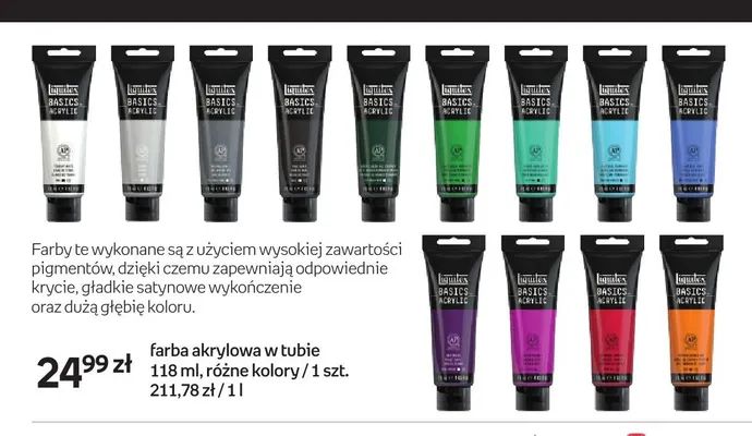 Farba akrylowa w tubie Liquitex Basics Acrylic promocja w Empik
