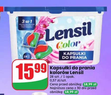Kapsułki do prania kolorów Lensil promocja w Dino
