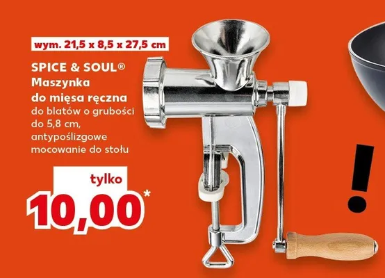 Maszynka do mięsa ręczna do blaków o grubości do 5,8 cm, antypoślizgowe mocowanie do stołu promocja w Kaufland