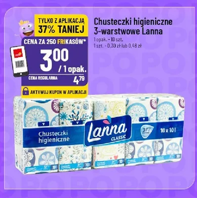 Chusteczki higieniczne 3-warstwowe Lanna Classic promocja w POLOmarket