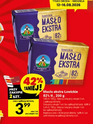 Masło ekstra Łowickie 82% promocja w Twój Market