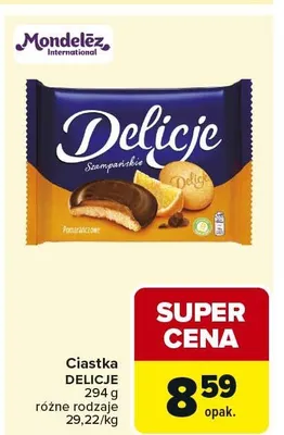 Ciastka Delicje o smaku pomarańczowym promocja w Carrefour