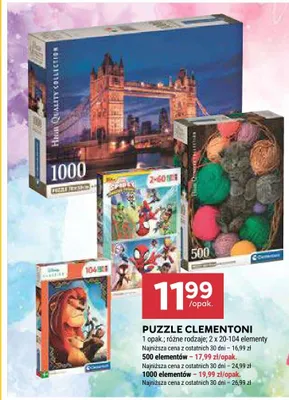 Puzzle Clementoni 1000 elementów promocja w Stokrotka