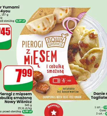 Pierogi z mięsem i cebulką smażoną Nowy Wiśnicz promocja w Dino