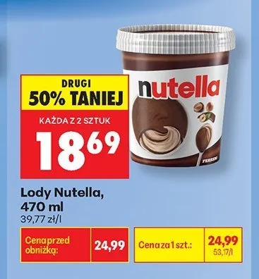 Lody Nutella promocja w Biedronka