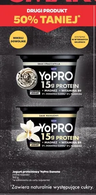 Jogurt proteinowy YoPro Danone o smaku waniliowym promocja w Netto