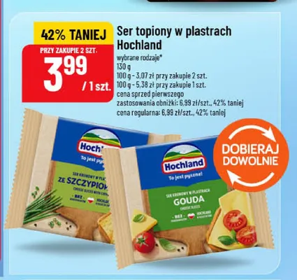 Ser topiony w plastrach ze szczypiorkiem Hochland promocja w POLOmarket