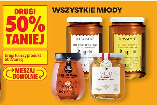 Wszystkie miody DRUGI -50% promocja w Biedronka