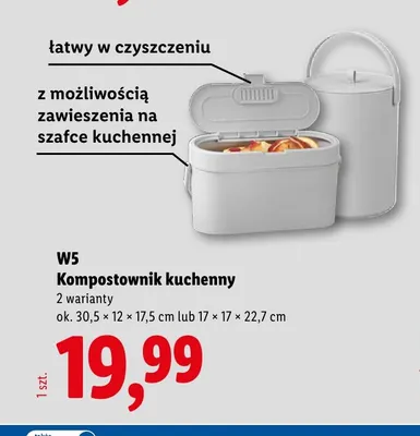 Kompostownik kuchenny W5 17x17x22,7 cm promocja w Lidl