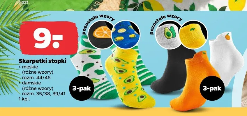 Skarpetki stopki 3-pak promocja w Netto