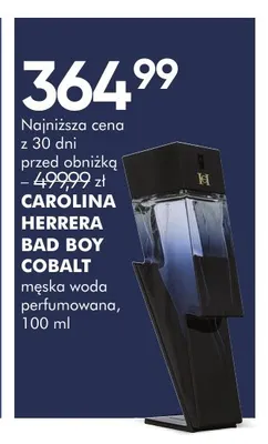 Woda perfumowana męska Carolina Herrera Bad Boy Cobalt promocja w Super-Pharm