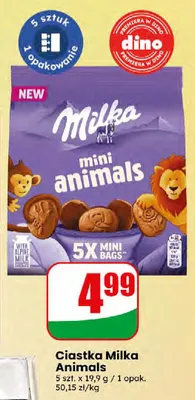 Ciastka mini animals promocja w Dino