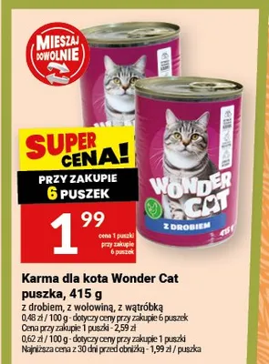 Karma dla kota Wonder Cat puszka z drobiem promocja w Twój Market