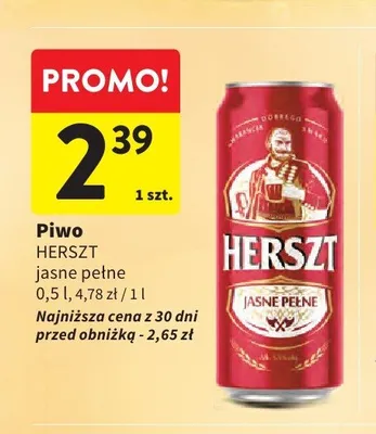 Piwo Herszt jasne pełne promocja w Intermarche