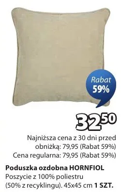 Poduszka ozdobna poszycle z 100% poliestru promocja w Jysk