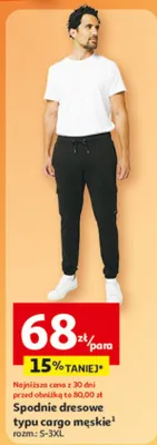 Spodnie dresowe typu cargo męskie promocja w Auchan