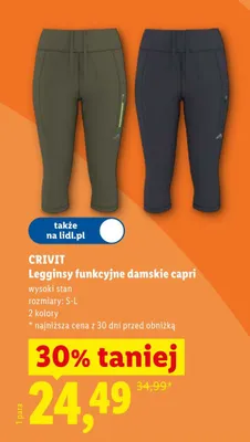 Legginsy funkcyjne damskie capri Crivit promocja w Lidl