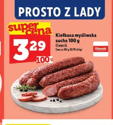 Kiełbasa myśliwska sucha Olewnik promocja w TOPAZ