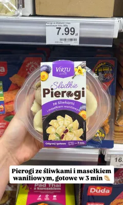 Pierogi Virtu ze śliwkami i masełkiem waniliowym promocja w Dino