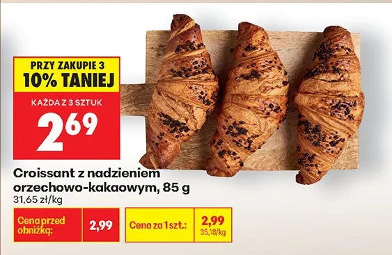 Croissant z nadzieniem orzechowo-kakaowym promocja w Biedronka