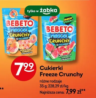 Cukierki Freeze Crunchy Bebeto różne rodzaje promocja w Żabka