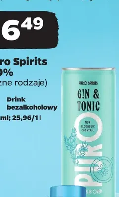 Drink bezalkoholowy Puro Spirits 0,0% promocja w Netto