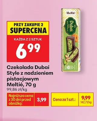 Czekolada Dubai Style z nadzieniem pistacjowym promocja w Biedronka