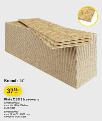Płyta OSB 3 frezowana 18x625x2500 mm Kronobuild promocja w Castorama