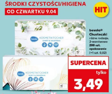 Chusteczki kosmetyczne różne rodzaje 2-warstwowe 200szt. promocja w Kaufland