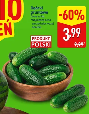 Ogórki gruntowe promocja w Aldi
