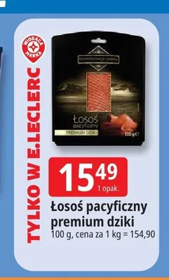 Łosoś pacyficzny premium dziki promocja w Leclerc