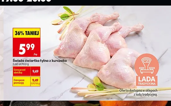 Świeża ćwiartka tylna z kurczaka promocja w Biedronka