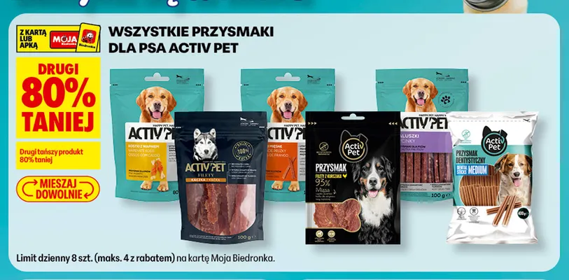 Przysmak dla psa filety z kurczaka 93% mięsa Activ Pet promocja w Biedronka