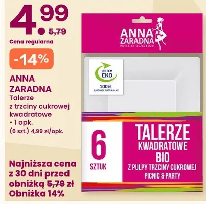 Talerze kwadratowe bio anna zaradna promocja w Frisco