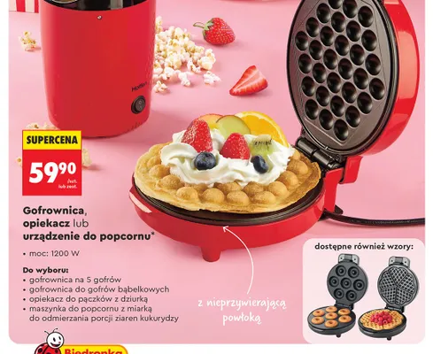 Gofrownica, opiekacz lub urządzenie do popcornu promocja w Biedronka