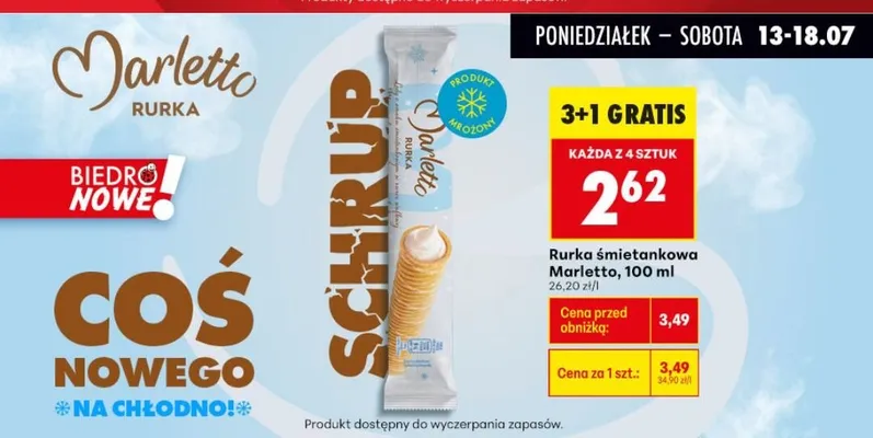 Rurka śmietankowa Marletto promocja w Biedronka